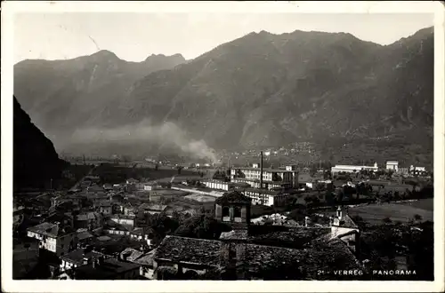 Ak Verres Valle D'Aosta, Ortschaft mit Landschaftsblick