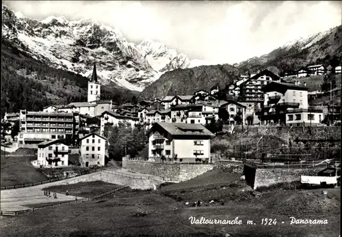 Ak Valtournanche Valle d'Aosta, Stadtpanorama, Glockenturm