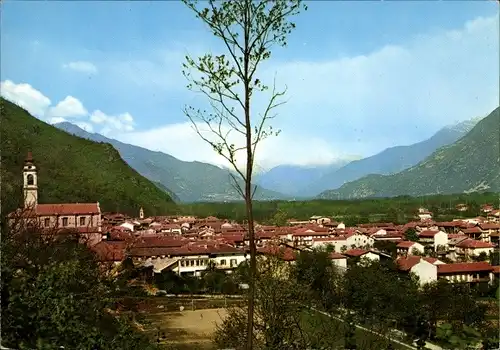 Ak Chiusa di San Michele Piemonte, Stadtpanorama, Glockenturm