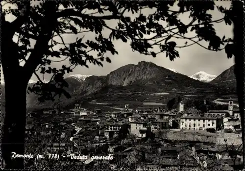 Ak Demonte Piemonte, Veduta generale, Stadtpanorama, Berge