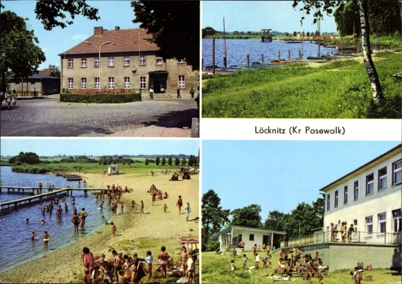 Ak Locknitz In Mecklenburg Vorpommern Bahnhof Fischerbootshafen