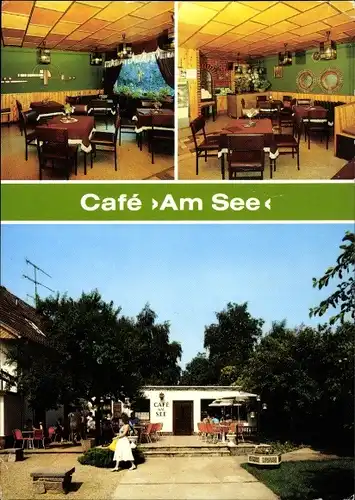 Ak Goyatz Schwielochsee, Café am See, Inh. W. Aßmann, Innenansicht, Terrasse