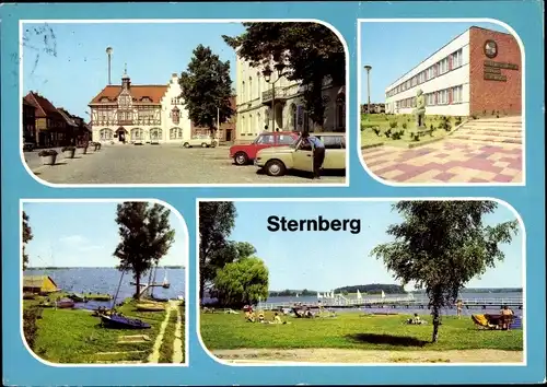 Ak Sternberg in Mecklenburg Vorpommern, Platz, Kreiskulturhaus Benno Voelkner, See, Freibad