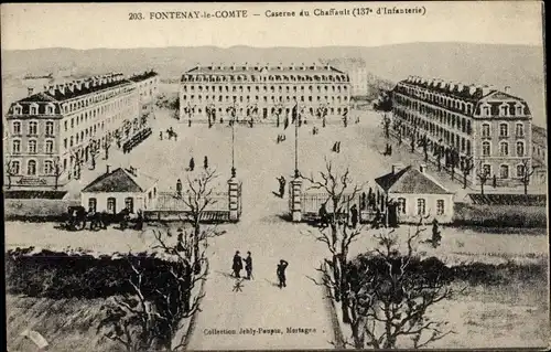 Ak Fontenay le Comte Vendée, Caserne du Chaffault, 137e d'Infanterie