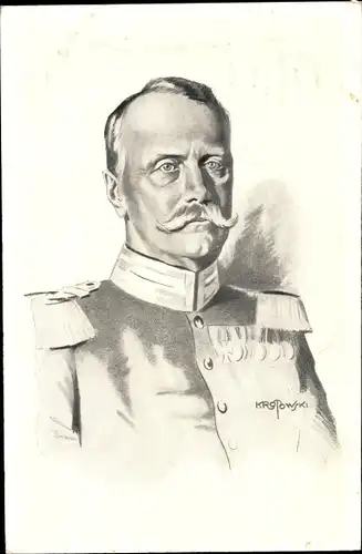 Künstler Ak Krotowski, Großherzog Friedrich II v. Baden, Portrait, Wohlfahrtskarte