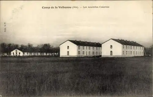 Ak Valbonne Ain, Les nouvelles Caserne, Camp, Feld