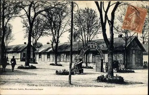 Ak Châlons en Champagne Marne, Infanterie, Cours pratique de Tir, Kanone
