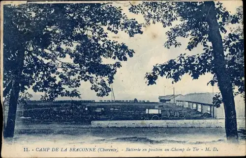 Ak Angoulême Charente, Camp de la Braconne, Batterie en position au Champ de Tir