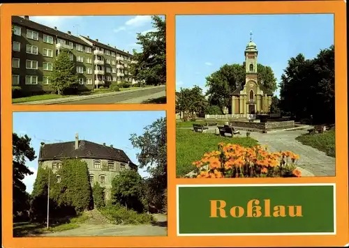 Ak Roßlau in Sachsen Anhalt, Mitschurinstraße, Burg, Schillerplatz, Katholische Kirche