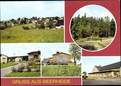 Ak Beerheide Auerbach im Vogtland, Übersicht, Freilichtbühne, Bungalows, Ferienheim, Kulturhaus