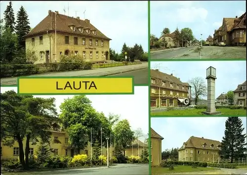 Ak Lauta im Kreis Bautzen, Ernst Thälmann Haus, Feierabendheim, Rathaus, Senftenberger Straße