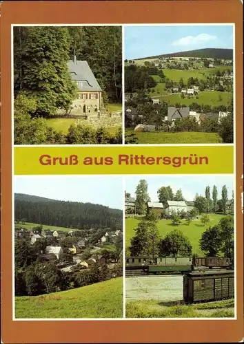Ak Rittersgrün Breitenbrunn im Erzgebirge, Jugendherberge Ernst Scheffler, Ort mit Umgebung, Museum
