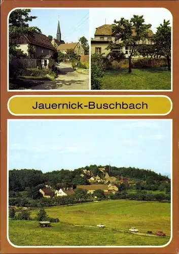 Ak Jauernick Buschbach Markersdorf Sachsen, Teilansicht, Kreuzbergbaude, Ort mit Umgebung