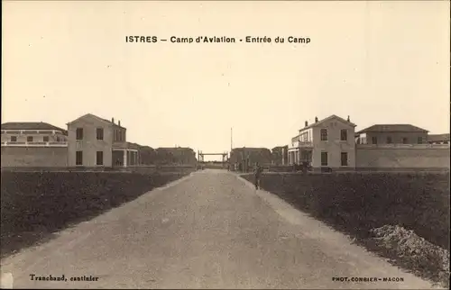 Ak Istres Bouches du Rhône, Camp d'Aviation, Entrée du Camp