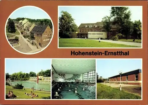 Ak Hohenstein Ernstthal Landkreis Zwickau, Altmarkt, Kreiskulturhaus, Stadtbad, Schwimmhalle