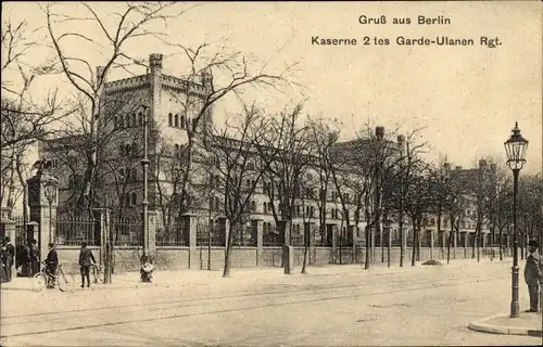 Ak Berlin Tiergarten Moabit, Blick auf die Kaserne des 2. Garde Ulanen Regiments