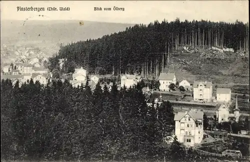 Ak Finsterbergen Friedrichroda Thüringen, Blick vom Ölberg