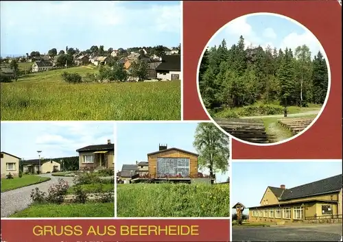 Ak Beerheide Auerbach im Vogtland, Freilichtbühne am Röthelstein, Ferienheim Hohengrün, Kulturhaus