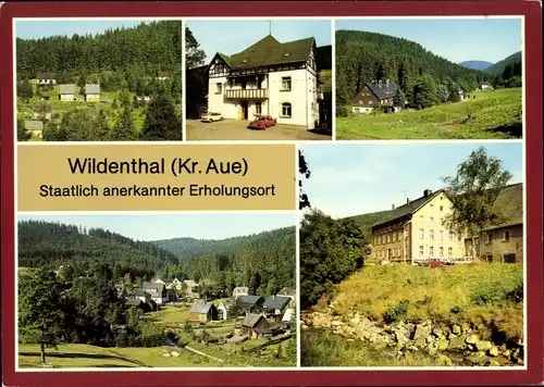 Ak Wildenthal Eibenstock im Erzgebirge, FDGB Erholungsheim, Vertragshaus, Ortsübersicht