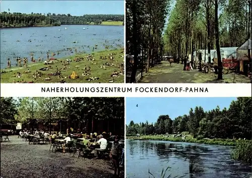 Ak Pahna Fockendorf Altenburger Land, Stausee Gaststätte, Badestrand, Zeltplatz, Bad