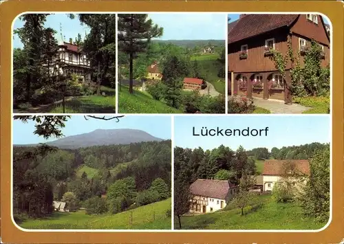 Ak Lückendorf Oybin in Sachsen, Kulturhaus Franz Hackel, Umgebindehaus, Blick vom Sommerberg