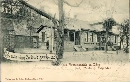 Ak Bad Freienwalde an der Oder, Gasthaus Schweizerhaus von Reetz und Schröder