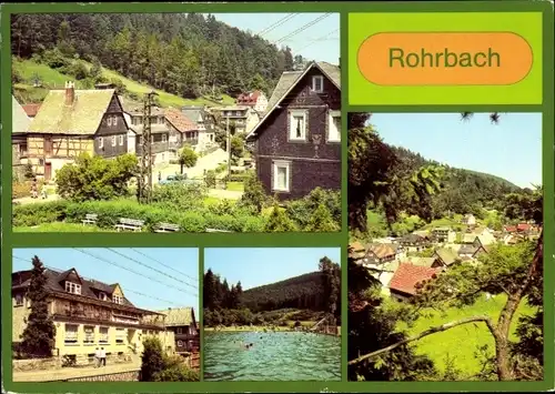 Ak Rohrbach Landkreis Saalfeld Rudolstadt, Konsum Gaststätte Sorbitzgrund, Freibad, Teilansicht