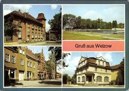 Ak Welzow in der Niederlausitz, Rat der Stadt, Freibad, Kreissparkasse, Spremberger Straße