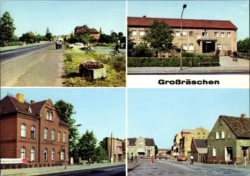 Ak Großräschen Niederlausitz, Ernst Thälmann Straße, Poliklinik, Rathaus, Rudolf Breitscheid Straße