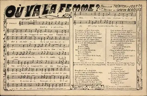 Lied Ak Ou Va la Femme, Paroles de Trébitch et Jost, Musique de Gaston Maquis