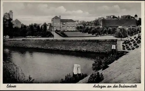 Ak Erkner im Kreis Oder Spree, Anlagen an der Badeanstalt