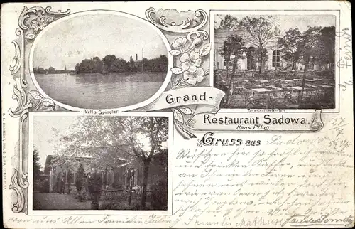 Ak Berlin Köpenick, Grand Restaurant Sadowa, Inh. Hans Pflug, Villa Spindler