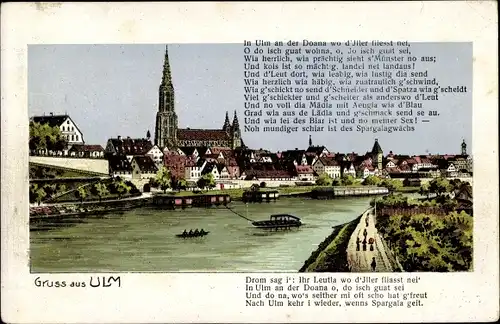 Ak Ulm an der Donau Baden Württemberg, Teilansicht der Stadt, Münster