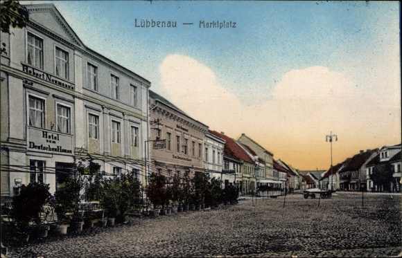 Ak Lubbenau Im Spreewald Partie Am Marktplatz Hotel Zum