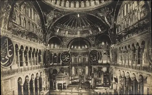 Ak Konstantinopel Istanbul Türkei, Intérieur de Ste. Sophie, Hagia Sophia