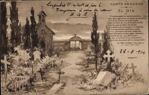 Künstler Ak Canto Segundo, El Dia, El Tren Expresso, Ramón de Campoamor