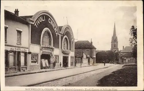 Ak Mourmelon le Grand Marne, Rue du General Gouraud, Tivoli Cinema et Salle des Fetes