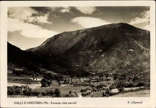 Ak Encamp Andorra, Vista parcial, Ortschaft mit Landschaftsblick