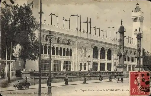 Ak Bordeaux Gironde, Exposition Maritime, Außenansicht des Ausstellungsgebäudes