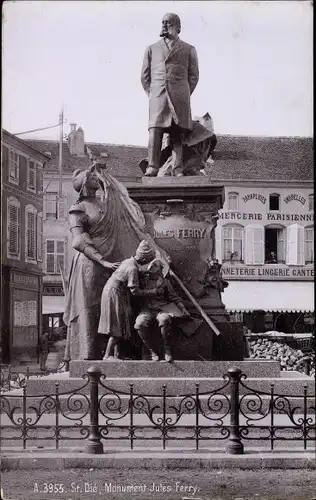 Ak Saint Dié des Vosges Lothringen Vosges, Monument Jules Ferry