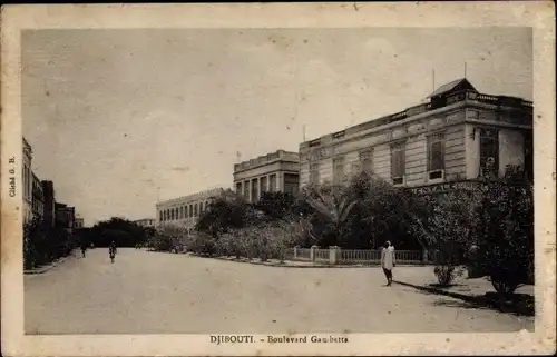 Ak Djibouti Dschibuti, Boulevard Gambetta, Straßenpartie, Gebäude