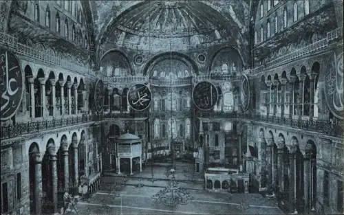 Ak Konstantinopel Istanbul Türkei, Intérieur de Sainte Sophie, Hagia Sophia