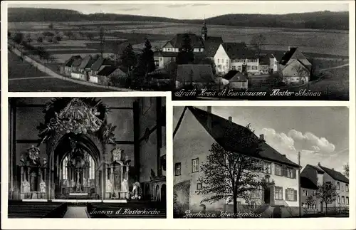 Ak Strüth Rhein Lahn Kreis, Kloster Schönau, Inneres der Klosterkirche, Pfarrhaus, Schwesternhaus