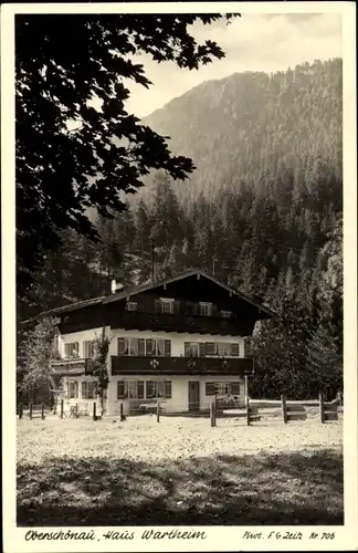Ak Oberschönau Schönau am Königssee, Blick auf das Haus Wartheim, Inh. A. Schwaiger