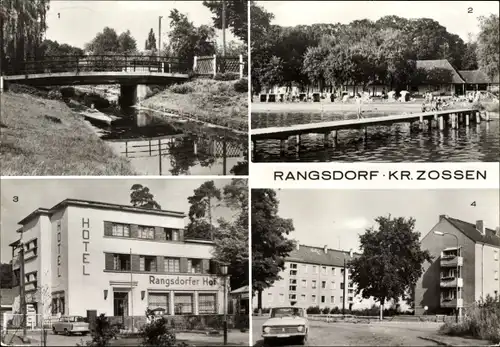 Ak Rangsdorf in Brandenburg, Klein Venedig, Strandbad, Hotel Rangsdorfer Hof, Neubauten