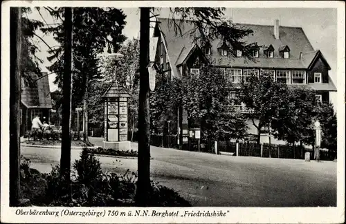 Ak Altenberg im Osterzgebirge, Berghotel Friedrichshöhe, Litfaßsäule