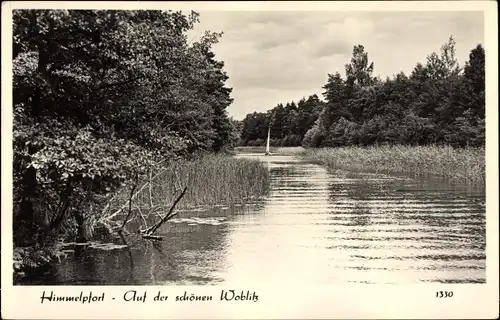 Ak Himmelpfort Fürstenberg Havel, Partie auf dem Fluss Woblitz