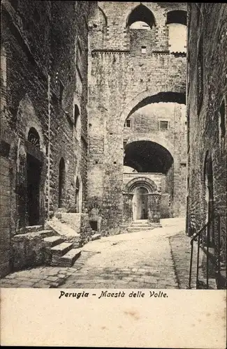 Ak Perugia Umbria, Maesta delle Volte, Teilansicht der Stadt