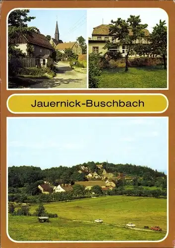 Ak Jauernick Buschbach Markersdorf Landkreis Görlitz, Teilansicht vom Ort, Kreuzbergbaude, Kreuzberg