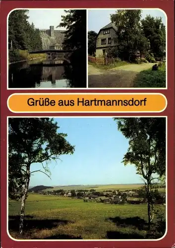 Ak Hartmannsdorf Reichenau im Erzgebirge, Talsperre Lehnmühle, Talsperren Café, Blick zum Ort